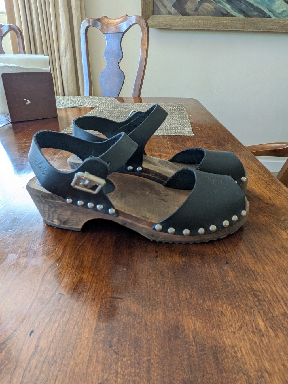 Lotta from Stockholm Low Wood Clogs Wedges Black Size 37 Never Worn!
